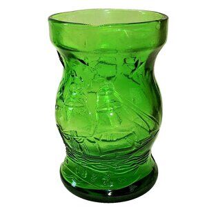 Wheaton NJ Vintage Green juice Glass 1827 Ships design 3.25" Replacement